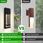 PARTPHONER Modern Wall Sconce, LED Wall Light with Crystal Bubble Glass Modern Porch Light Outdoor Indoor Wall Fixture 12W Lumen 3000K for Doorway Garden Hallway Patio Living Room, 2 Pack