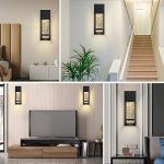 PARTPHONER Modern Wall Sconce, LED Wall Light with Crystal Bubble Glass Modern Porch Light Outdoor Indoor Wall Fixture 12W Lumen 3000K for Doorway Garden Hallway Patio Living Room, 2 Pack