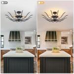 Semi Flush Mount Ceiling Light, 6-Light Modern Close to Ceiling Light Fixtures, 31.5" Kitchen Ceiling Lights Black Light Fixture for Dining Room Living Room Bedroom Bathroom Entryway Hallway Farmhouse