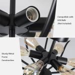 Semi Flush Mount Ceiling Light, 6-Light Modern Close to Ceiling Light Fixtures, 31.5" Kitchen Ceiling Lights Black Light Fixture for Dining Room Living Room Bedroom Bathroom Entryway Hallway Farmhouse