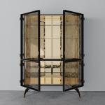 Light luxury high-end dining side cabinet integrated storage cabinet against the wall villa luxury living room designer art