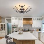 Semi Flush Mount Ceiling Light, 6-Light Modern Close to Ceiling Light Fixtures, 31.5" Kitchen Ceiling Lights Black Light Fixture for Dining Room Living Room Bedroom Bathroom Entryway Hallway Farmhouse