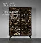 Light luxury high-end dining side cabinet integrated storage cabinet against the wall villa luxury living room designer art