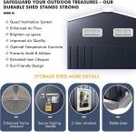 Metal Shed 10x12x7 FT, Sheds Outdoor Storage with Reinforcement, Natural Lighting Tool Sheds with Translucent Roof Panels, Windo