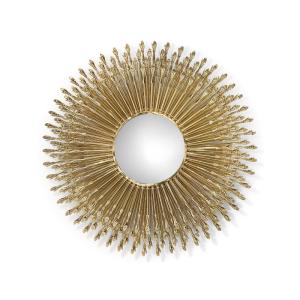 Light luxury creative high-end pure copper living room wall decorative mirror designer villa luxury home art entrance mirror