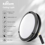 Kalium LED Ceiling Light with Remote 13 Inch Flush Mount Ceiling Light Fixture, 24W 3000K-6000K Adjustable Color Temperature, Dimmable Lighting Fixtures for Kitchen Bedroom Hardwired Installation