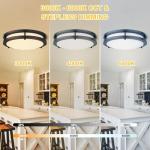 Kalium LED Ceiling Light with Remote 13 Inch Flush Mount Ceiling Light Fixture, 24W 3000K-6000K Adjustable Color Temperature, Dimmable Lighting Fixtures for Kitchen Bedroom Hardwired Installation