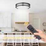 Kalium LED Ceiling Light with Remote 13 Inch Flush Mount Ceiling Light Fixture, 24W 3000K-6000K Adjustable Color Temperature, Dimmable Lighting Fixtures for Kitchen Bedroom Hardwired Installation