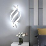 DAXGD Modern LED Wall Sconce 21W Indoor Wall Sconces Light Cool White 6500K Spiral Design Wall Mounted LED Lamp for Bedroom Stairwells Living Room Hallway Office (White, 6500K)