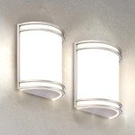 ASD LED Indoor Wall Mount Light Fixture - 10 Inch Modern Interior Brushed Nickel Wall Sconce Lighting - 3000K 4000K 5000K Adjustable - Half Cylinder Hallway Light Fixture - ETL & Energy Star 2 Pack