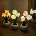 LED Tulip Lamp Night Simulation Flower Atmosphere Desk Light Room Table Decoration Lamp Gift for Girl friend