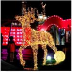 Illumination 3D Metal Landscape IP65 Christmas Decoration Large Outdoor Giant Light Emitting Diode Reindeer Pattern Light