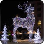 Illumination 3D Metal Landscape IP65 Christmas Decoration Large Outdoor Giant Light Emitting Diode Reindeer Pattern Light