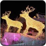 Illumination 3D Metal Landscape IP65 Christmas Decoration Large Outdoor Giant Light Emitting Diode Reindeer Pattern Light