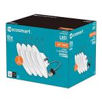 EcoSmart 6 in. Integrated LED White Canless New Construction or Remodel Dimmable Recessed Light Trim Soft White, (4-Pack) NB01aA10FR1-279