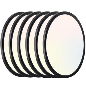 Hlite 6pack 12 inch Flush Mount LED Ceiling Light Fixtures, 24W 2400LM Super Slim, 3CCT Selectable (3000K/4000K/5000K), for Kitchen, Bedroom (Black)