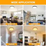 Hlite 6pack 12 inch Flush Mount LED Ceiling Light Fixtures, 24W 2400LM Super Slim, 3CCT Selectable (3000K/4000K/5000K), for Kitchen, Bedroom (Black)