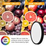 Hlite 6pack 12 inch Flush Mount LED Ceiling Light Fixtures, 24W 2400LM Super Slim, 3CCT Selectable (3000K/4000K/5000K), for Kitchen, Bedroom (Black)