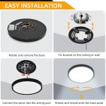 Hlite 6pack 12 inch Flush Mount LED Ceiling Light Fixtures, 24W 2400LM Super Slim, 3CCT Selectable (3000K/4000K/5000K), for Kitchen, Bedroom (Black)