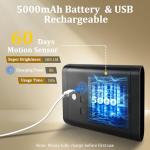 Battery-Operated Motion Sensor Wall Light: 5000mAh Rechargeable Wall Sconce Set of 2 Motion Sensored Closet Light Magnetic Stair Lights Indoor Wireless Wall Sconces Night Light for Bedroom Hallway