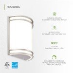 ASD LED Indoor Wall Mount Light Fixture - 10 Inch Modern Interior Brushed Nickel Wall Sconce Lighting - 3000K 4000K 5000K Adjustable - Half Cylinder Hallway Light Fixture - ETL & Energy Star 2 Pack