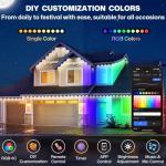 LANDRHYTHM Permanent Outdoor Lights, 100ft Smart Eave Light with 72 LED Lights, IP67 Waterproof, App Control, Outdoor Christmas Lights, DIY RGB+IC Light for House Christmas Decorations, White