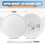 Allsmartlife LED Flush Mount Ceiling Light Fixture 1-Pack, 18 inch 36W 4650lm Flat Ceiling Light, 3000K/4000K/6500K, Round Ceiling Light Fixture for Bedroom, Living Room, Kitchen