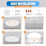 Allsmartlife LED Flush Mount Ceiling Light Fixture 1-Pack, 18 inch 36W 4650lm Flat Ceiling Light, 3000K/4000K/6500K, Round Ceiling Light Fixture for Bedroom, Living Room, Kitchen