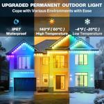 LANDRHYTHM Permanent Outdoor Lights, 100ft Smart Eave Light with 72 LED Lights, IP67 Waterproof, App Control, Outdoor Christmas Lights, DIY RGB+IC Light for House Christmas Decorations, White