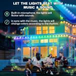 LANDRHYTHM Permanent Outdoor Lights, 100ft Smart Eave Light with 72 LED Lights, IP67 Waterproof, App Control, Outdoor Christmas Lights, DIY RGB+IC Light for House Christmas Decorations, White