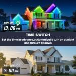 LANDRHYTHM Permanent Outdoor Lights, 100ft Smart Eave Light with 72 LED Lights, IP67 Waterproof, App Control, Outdoor Christmas Lights, DIY RGB+IC Light for House Christmas Decorations, White