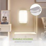 ASD LED Indoor Wall Mount Light Fixture - 10 Inch Modern Interior Brushed Nickel Wall Sconce Lighting - 3000K 4000K 5000K Adjustable - Half Cylinder Hallway Light Fixture - ETL & Energy Star 2 Pack