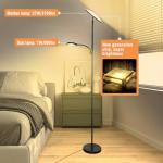 marctronic Floor Lamps for Living Room, 44W/4500LM Super Bright 2 in 1 LED Floor Lamp with Remote, Stepless Dimmable, 69" Tall Standing Floor Lamp with Bendable Reading Light for Bedroom Office