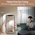 marctronic Floor Lamps for Living Room, 44W/4500LM Super Bright 2 in 1 LED Floor Lamp with Remote, Stepless Dimmable, 69" Tall Standing Floor Lamp with Bendable Reading Light for Bedroom Office