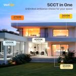 Veriligt 12 Pack 6 Inch 5CCT LED Recessed Light, Silm Canless Recessed Lighting, Dimmable, Damp Rated, 2700K-5000K Selectable, Wafer Ceiling Downlight with Junction Box, 1200LM, 12W 120V, ETL&FCC