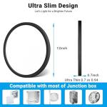 Fairdeer 2 Pack LED Flush Mount Ceiling Light,12Inch 24W,3000K/3500K/4000K/5000K/6500K 5 Color Temperatures Ceiling Light Fixture for Kitchen Porch Hallway Bedroom Bathroom and Closet,Black