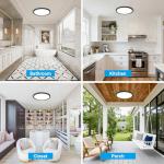 Fairdeer 2 Pack LED Flush Mount Ceiling Light,12Inch 24W,3000K/3500K/4000K/5000K/6500K 5 Color Temperatures Ceiling Light Fixture for Kitchen Porch Hallway Bedroom Bathroom and Closet,Black