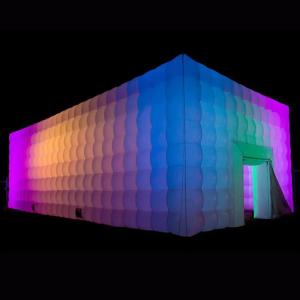 Outdoor White Inflatable Square Night Cube Large LED Light inflatable Party Tent For Carnival Advertising Decoration free ship