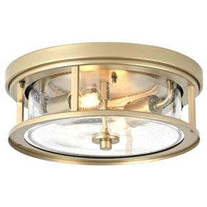 odorpower Gold Flush Mount Ceiling Light Fixture with Glass Brass Ceiling Light Fixture for Bedroom, Indoor Outdoor Ceiling Lights for Porch Hallway Kitchen