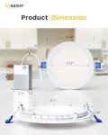 Ensenior 12 Pack 6 Inch LED Recessed Light, Dimmable, 5000K Daylight, 1050LM High Brightness, 12W 120V, Damp Rated, Ultra-Thin Canless Wafer Ceiling Light - ETL & FCC & IC