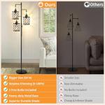 GHOOCEMLUX 68" Dimmable Floor Lamp, Farmhouse Standing Lamp with Elegant Metal Cage, Industrial Tall Tree Floor Lamps for Living Room, Bedroom, Study Room, Office (2000LM LED Bulbs Included) - Black