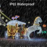 LED Outdoor 3D PVC Horse-Drawn Cart Themed Motif Light IP65 Landscape Wedding Holiday Decor for Diwali Christmas Decorations