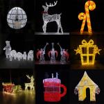LED Outdoor 3D PVC Horse-Drawn Cart Themed Motif Light IP65 Landscape Wedding Holiday Decor for Diwali Christmas Decorations