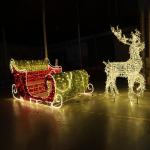 LED Outdoor 3D PVC Horse-Drawn Cart Themed Motif Light IP65 Landscape Wedding Holiday Decor for Diwali Christmas Decorations