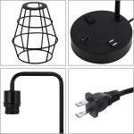 Edison 2-piece bedside table reading desk lamp with dual USB charging ports and sockets