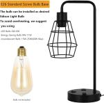 Edison 2-piece bedside table reading desk lamp with dual USB charging ports and sockets