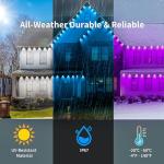 KSIPZE 100ft Permanent Outdoor Lights Waterproof IP67, Smart RGB+IC Eaves LED Lights with App & Button Control, 200+ Dynamic Scene Modes for House Roof, Garden, Christmas, Party Decor