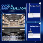 hykolity 2 Pack 4FT Linkable LED Shop Light for Garage, 4400lm, 4FT 42W, 5000K Daylight LED Workbench Light Fixture with Plug, Hanging or Surface Mount, White - ETL