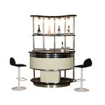 Light luxury stainless steel solid wood bar counter wine cabinet Italian designer bar against the wall art retro luxury island