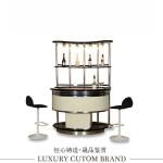 Light luxury stainless steel solid wood bar counter wine cabinet Italian designer bar against the wall art retro luxury island